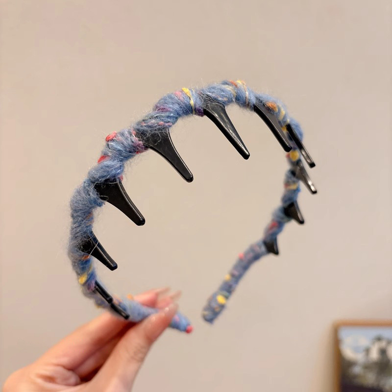 Otoño y invierno de alto nivel explosivo tipo ondas de pelusa correa de cabello para mujeres cráneo alto no lesiones de dientes de cabello para el cabello de doble propósito