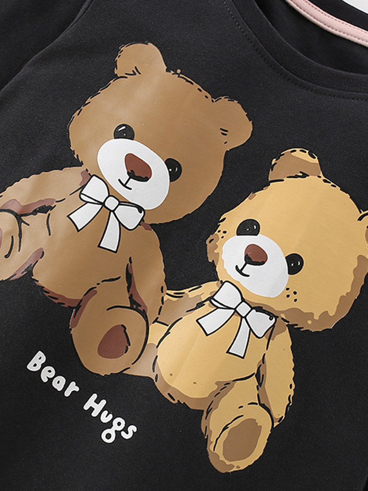 Ropa de hogar para niños malwee transfronteriza otoño e invierno nuevo traje casual de manga larga con cuello redondo de dos piezas para niños europeos y americanos