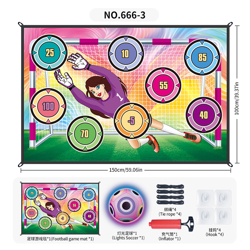 666 - 3c 1 metro * 150 almohadillas de fútbol de una sola pelota con iluminación de 0,54 kg