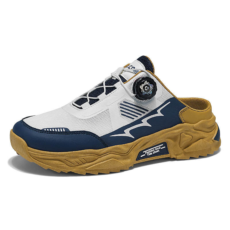 Calzado deportivo con hebilla giratoria verano nuevo estilo de malla para hombre transpirable zapatos casuales para hombre zapatos casuales de un pie