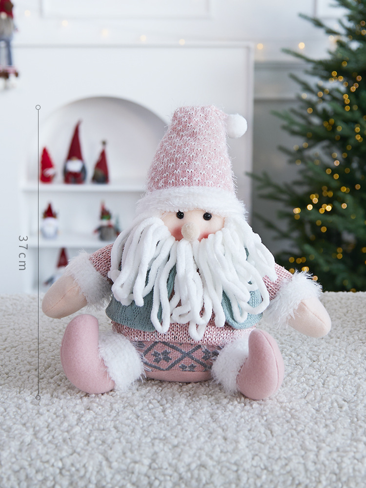 El conjunto de muñecas sin rostro de Navidad transfronteriza decora la Navidad rosa muñeco de nieve enano Papá Noel creativo Adornos navideños