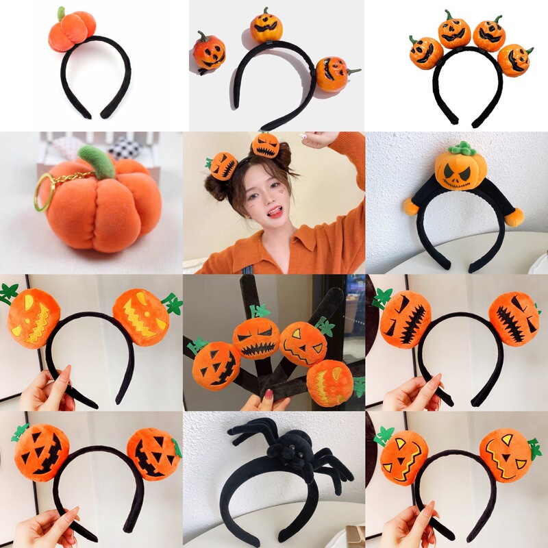 Cartoon Doll hair accessories female holiday dress up performance headdress decoration devil pumpkin headband funny Halloween headband