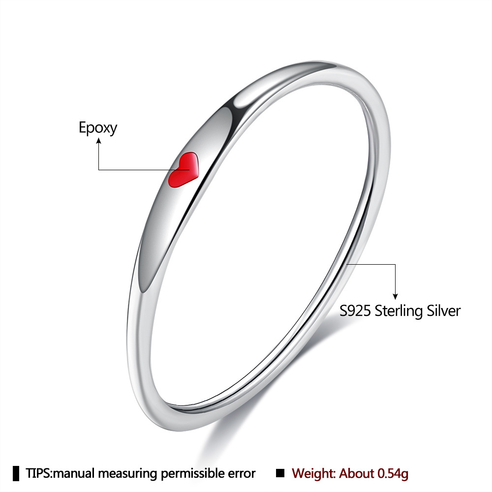Fashion Heart Shape Sterling Silver Rings 1 Piece