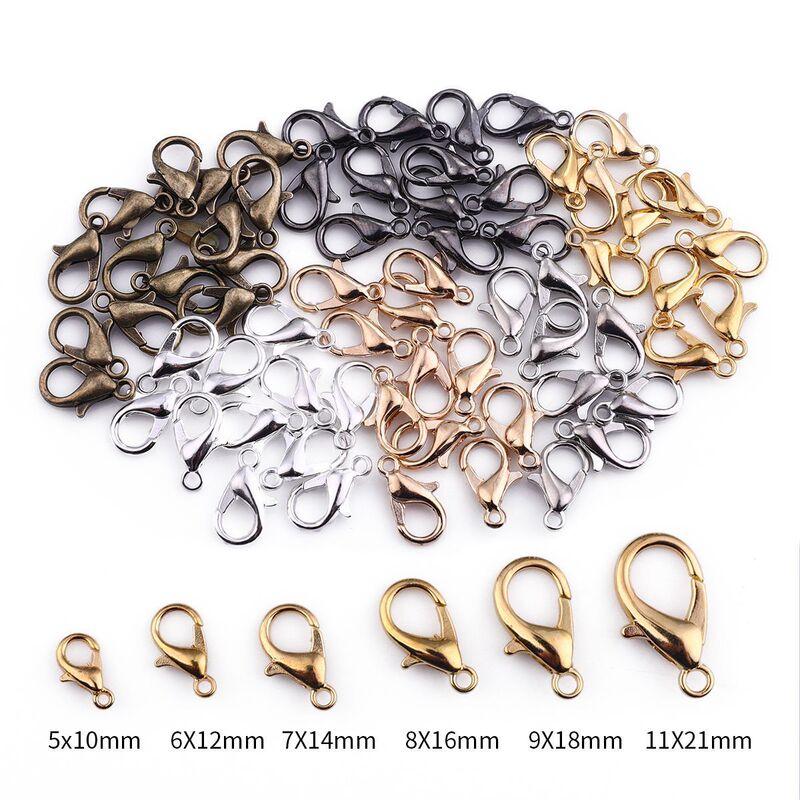 Factory Direct Sales DIY Accessories Lobster Clasp Jewelry Connecting Buckle Jewelry Clasp Bracelet Necklace Handmade Materials