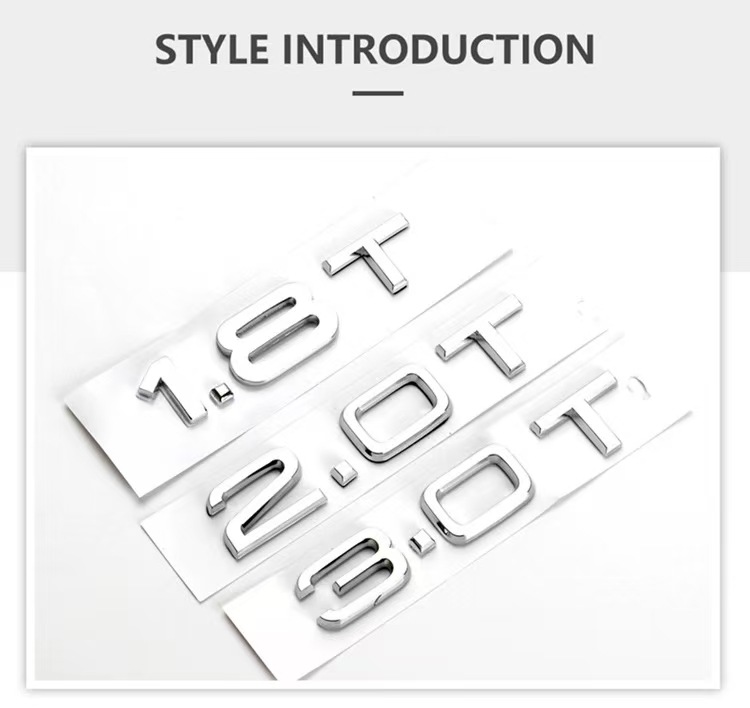 Suitable for Audi A3A4A5A6A7Q3Q5Q7 car logo car stickers displacement logo 2.0T 1.8T 3.0T car logo