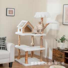 木制猫爬架宠物用品猫别墅大型猫咪猫窝猫树一体易清洁耐抓批发