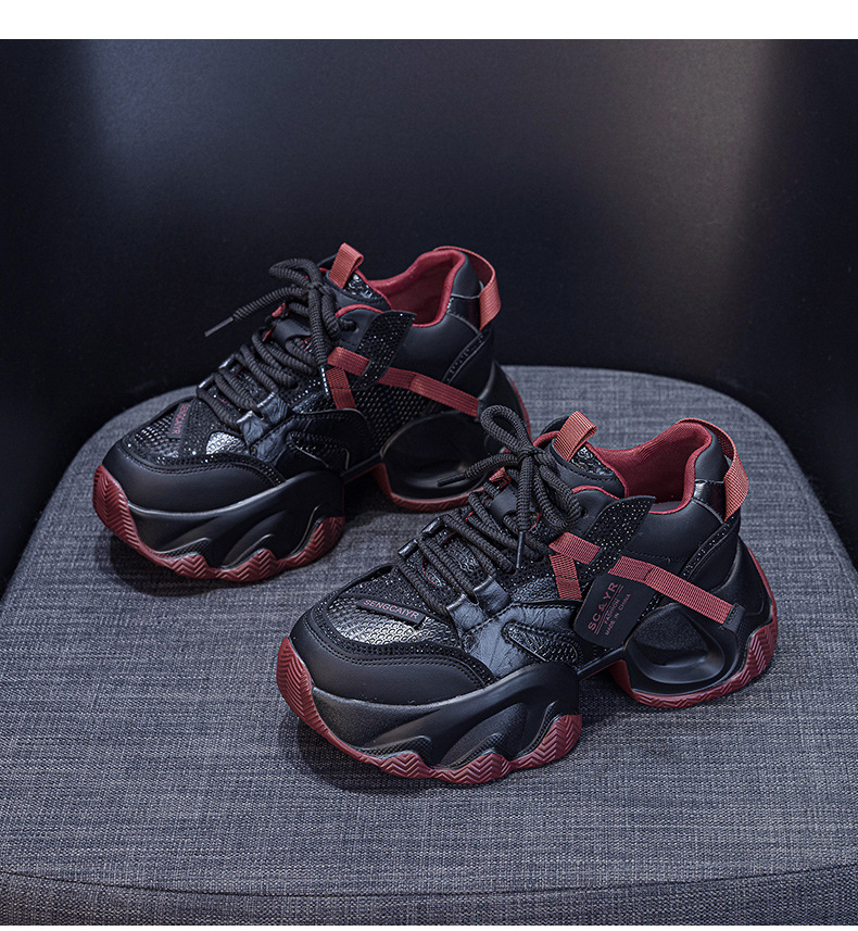 Giày sneaker nữ đế dày platform tăng chiều cao phong cách thể thao thời trang xuân hè 2026 — M2707 màu chì, M2707 màu be, M2707 màu đen chi tiết 16