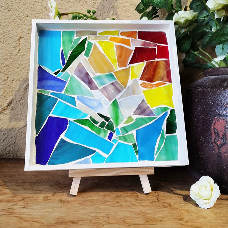 1 кг DIY Тиффани слюды мозаика прозрачные цветные стеклянные фрагменты нерегулярные материалы ручной работы