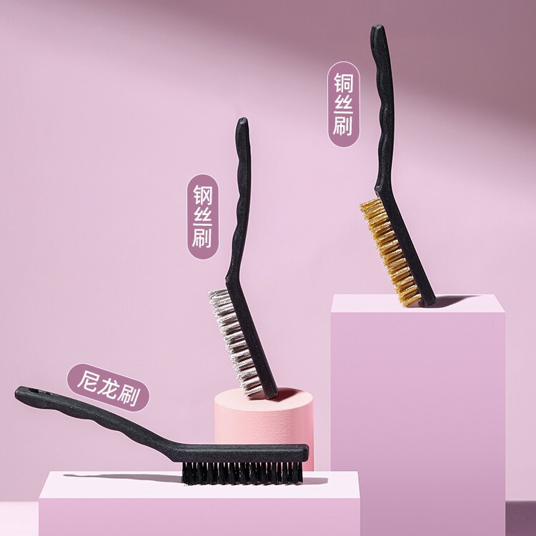 0813. Japanese Stove Brush Gas Stove Cleaning Brush Large Powerful Decontamination Brush Rust Removal Wire Brush 3-Piece Set