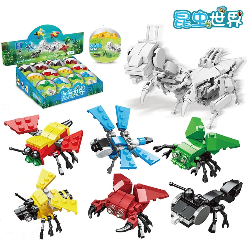 Capsule building toy (Lego) — dinosaur & mixed series, small-parts gashapon, single random capsule
