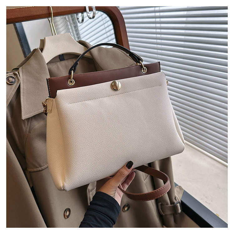 Foreign trade commuter women's bag 2024 spring and summer new contrast color handbag single shoulder crossbody women's bag large capacity women's bag_voghion.com
