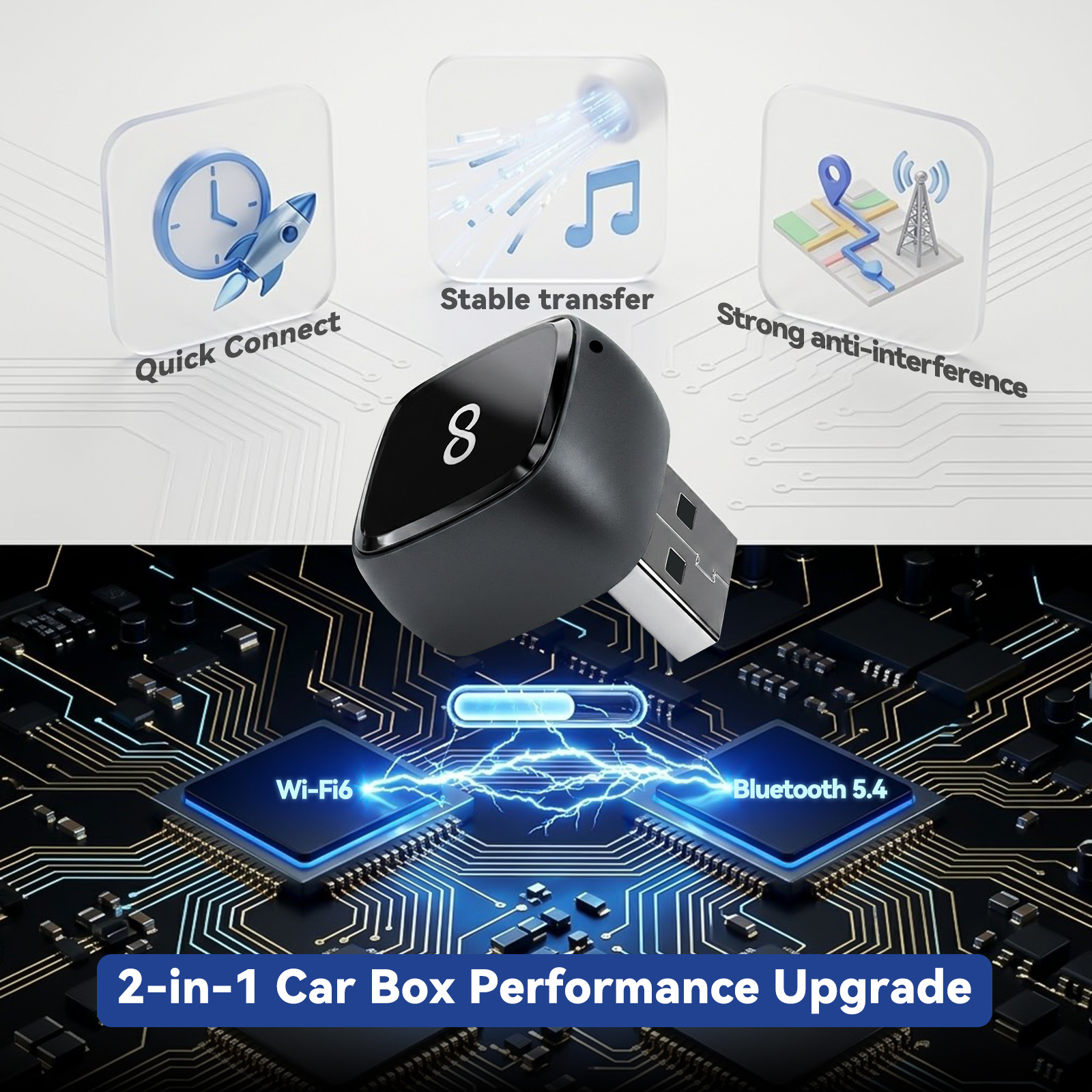 Cross-border bestseller: Wired to Wireless CarPlay Box for Vehicles, Apple Auto 2-in-1 Smart Adapter Converter