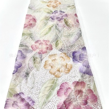 Francés Gaoding lujo ligero pequeño vestido de boda fresco cena vestido de moda tela de flores bordado image 1