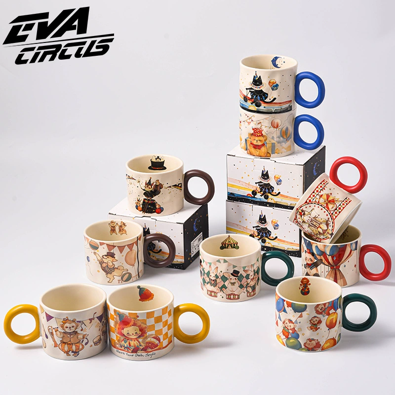Керамическая кружка Eva Fantasy Circus с оригинальным рисунком, офисная чашка для питья, подарок на день рождения, компаньон, чашка