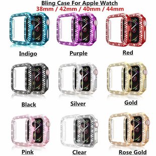 For apple watch apple watch Double Row Diamond Case iwatch Hollow Case