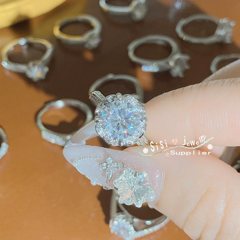 SISI Chan Ruo Xinghe 1.0CT Жемчужина Девушка Свадебное агентство серия Золочение Яркий Огонь Лотерея 3A Живая Ротальная Окружность