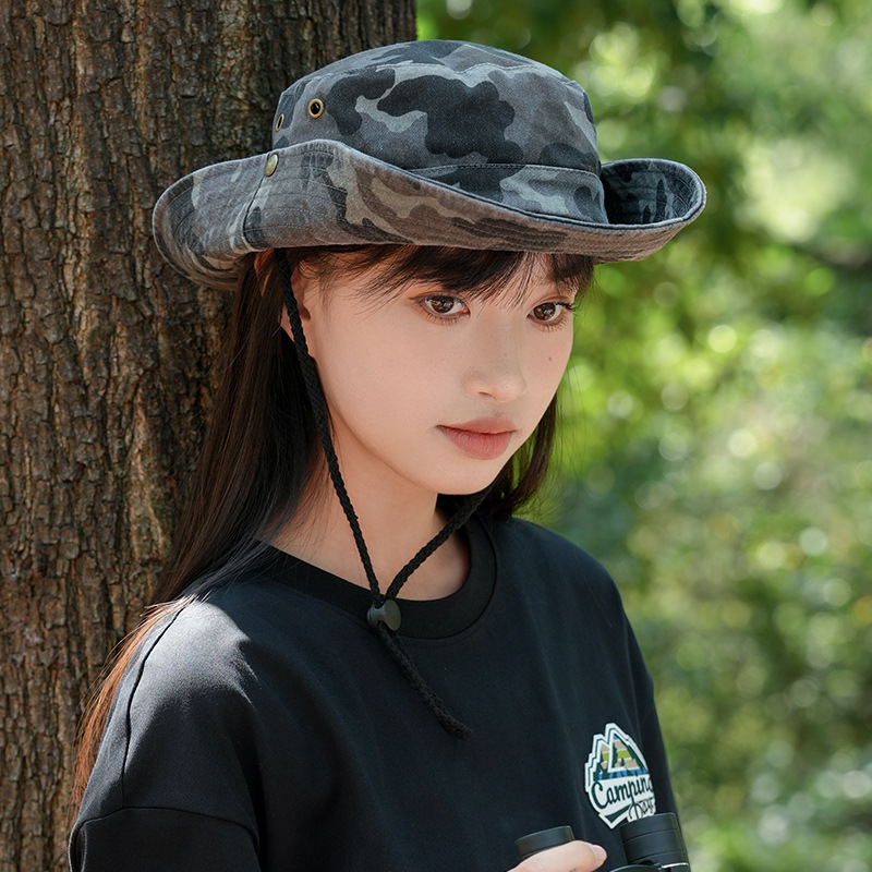 Sombrero de camuflamiento para hombres sombrero de pescador sombrero de montaña al aire libre vaquero occidental sombrero de pesca de verano sombrero de protección solar