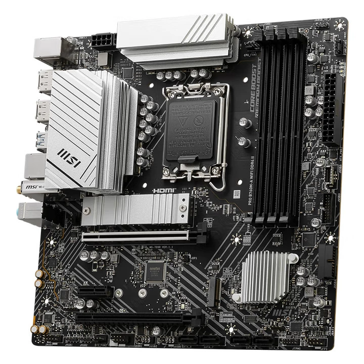 [MSI PRO B760M-A WIFI DDR4, материнская плата для ПК, совместима с процессорами 12-го, 13-го, 14-го поколений]