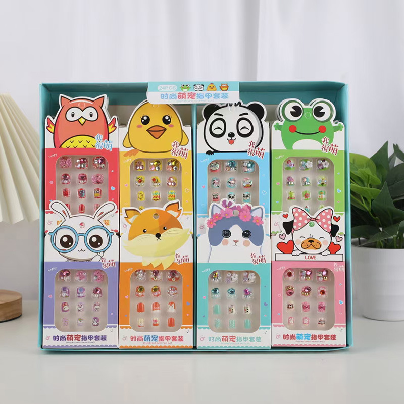 Pegatinas de uñas largas nuevo adulto parche de uñas impermeable niños estudiante diamante tridimensional desgaste uñas desmontable