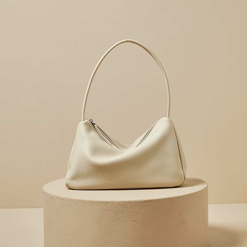 Top Grain Cowhide French Shoulder Underarm Bag 2026 Spring/Summer New Tote Handbag Genuine Leather Shoulder Bag For Women - Thumbnail 8