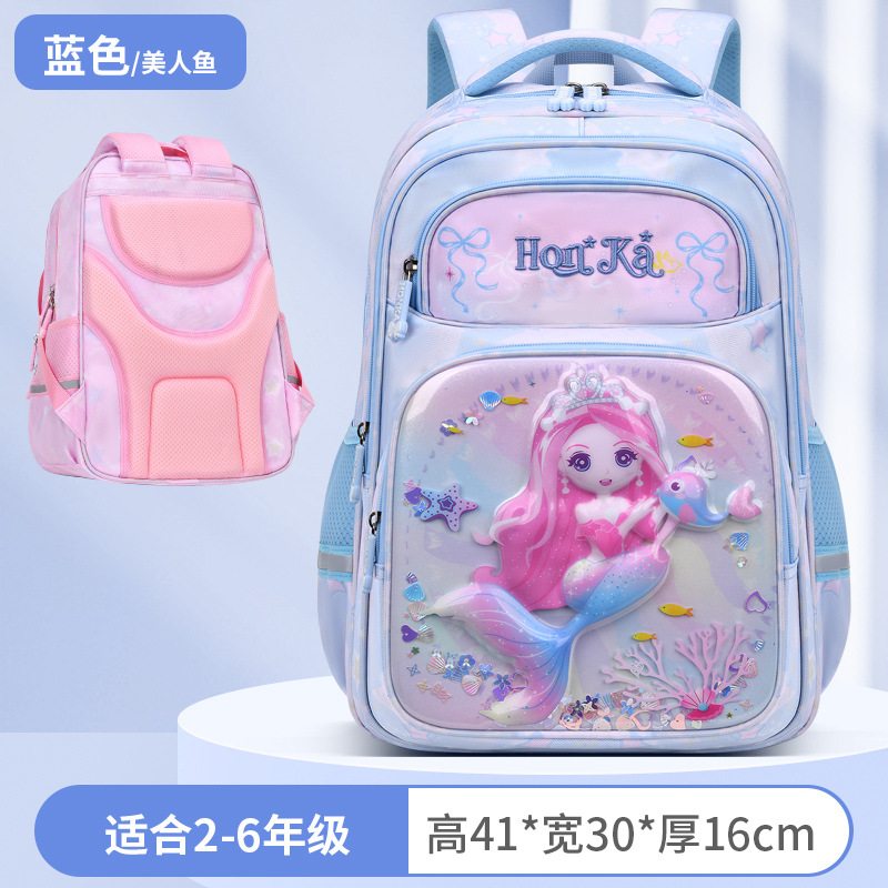 Mochila escolar de estudiantes de primaria mochila ventilada de gran capacidad mochila de hombro de arenas flotantes de la escuela primaria niños impermeables