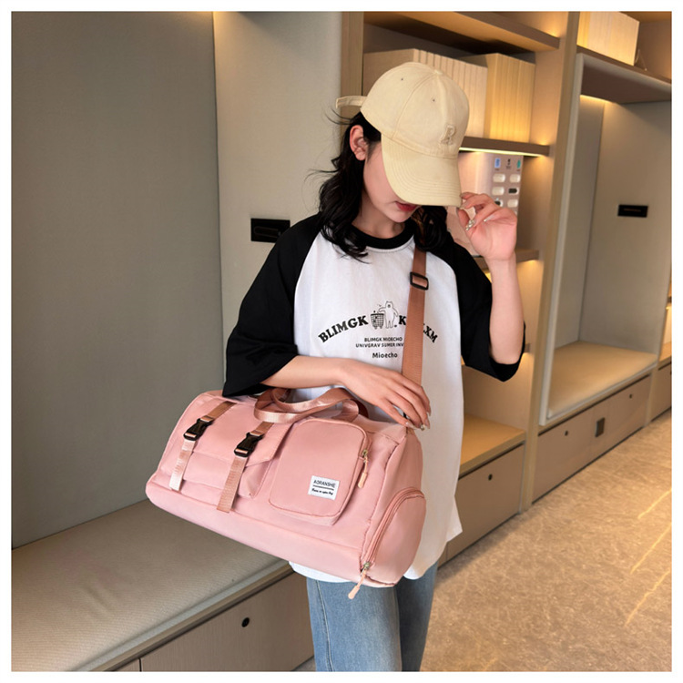 Travel bag Premium sense women's large-capacity sports bag Fitness bag Luggage bag Water-proof shoulder bag_voghion.com