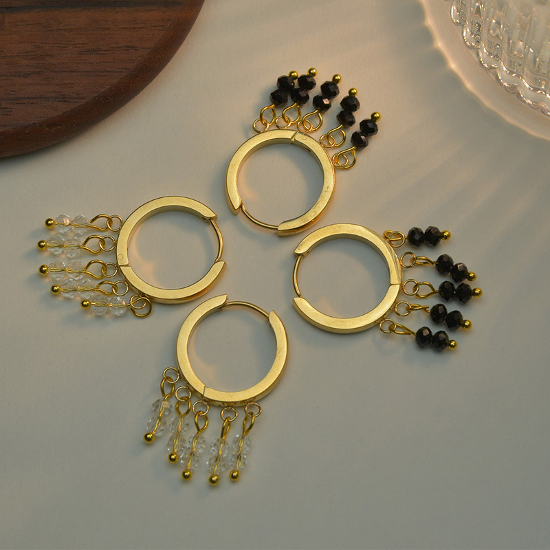 Nihaojewelry Style Coréen Perles De Riz Gland Boucles D&#39;oreilles En Acier Titane Bijoux En Gros display picture 7