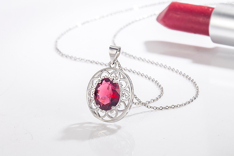 Glam Geometric Copper Plating Artificial Gemstones Pendant Necklace