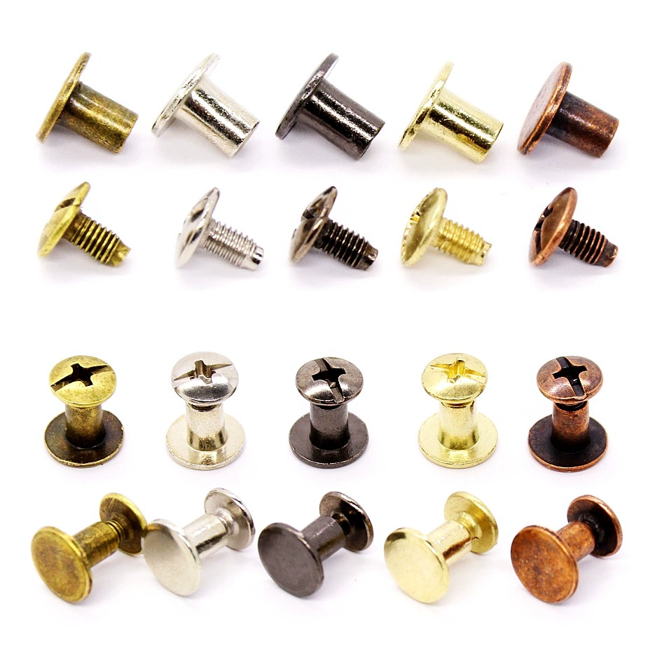 Diy ручной работы книга книги заклепки гвоздь суконный винт плоская головка заклепка мужской крепежный ремень аксессуар для блокировки винт