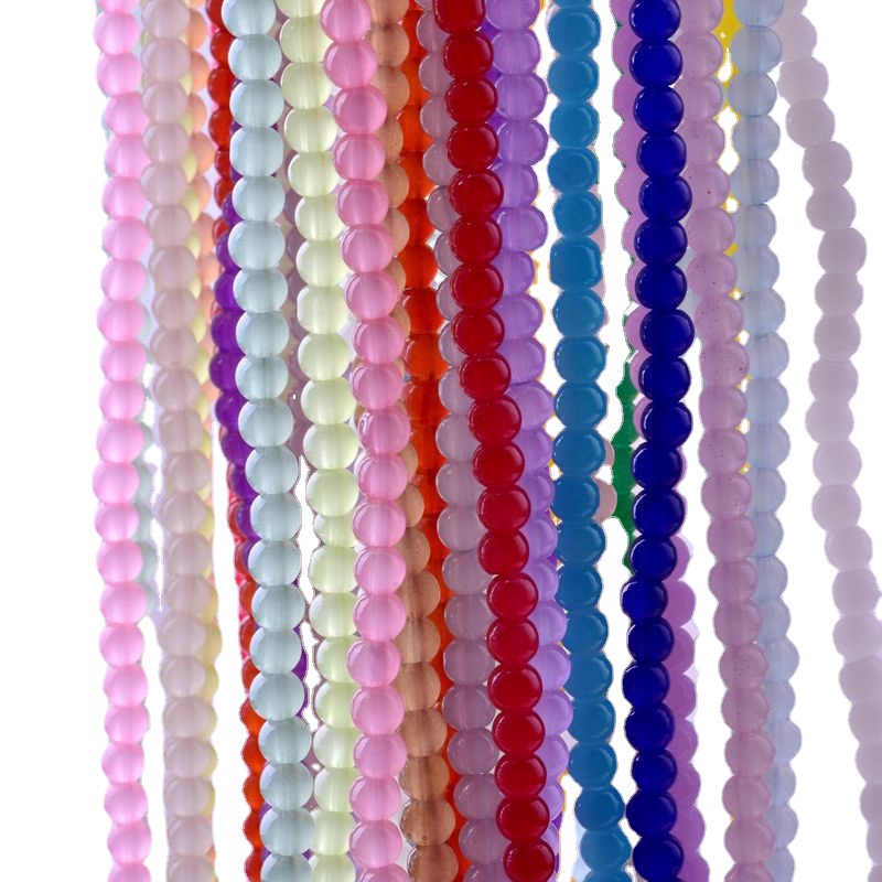 Glass multicoloured round beads