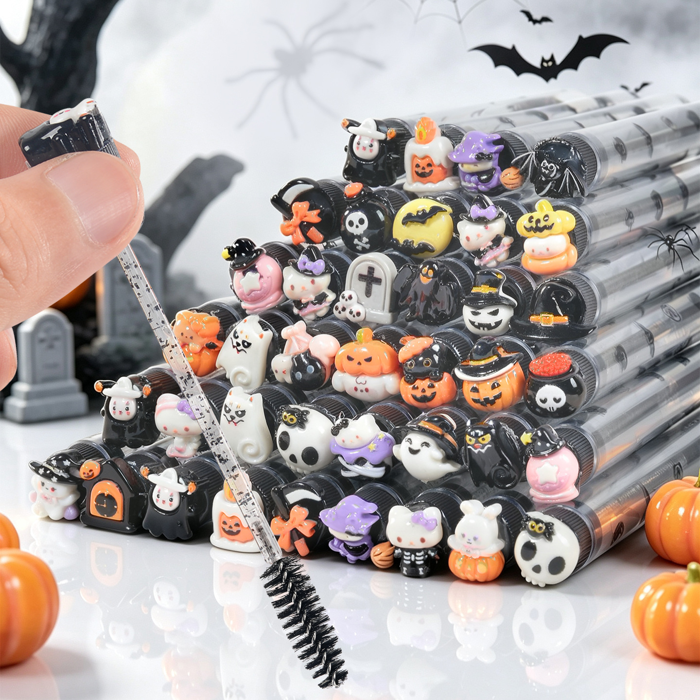 Halloween Eyelash Brush, Eyelash Extension Spiral Brush, Christmas Gift Box, Cross-Border Beauty Tools Wholesale