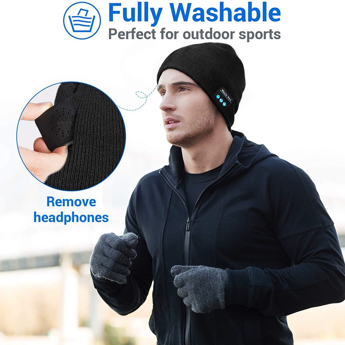 Наушники, теплая вязаная шапка, Amazon, Bluetooth