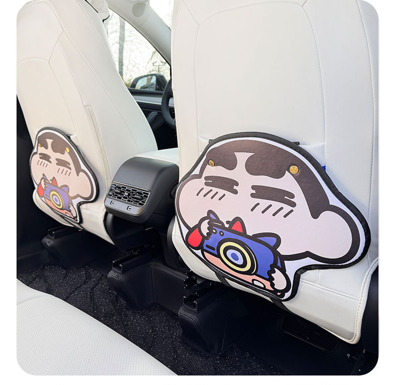 Crayon New Style Cartoon Cute Car Seat Back Anti-Kick Pad Simple and Comfortable Storage Bag Anti-Kick Pad Anti-Dirty Pad