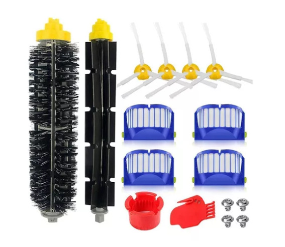 Barredora accesorios adecuados para iRobot Roomba 600 Series filtro pantalla lateral cepillo de goma accesorios de limpieza de consumibles