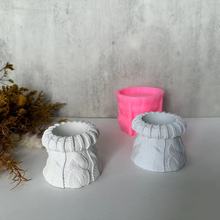 毛线编织袋蜡烛杯硅胶模具多肉花盆石膏模具水泥模具