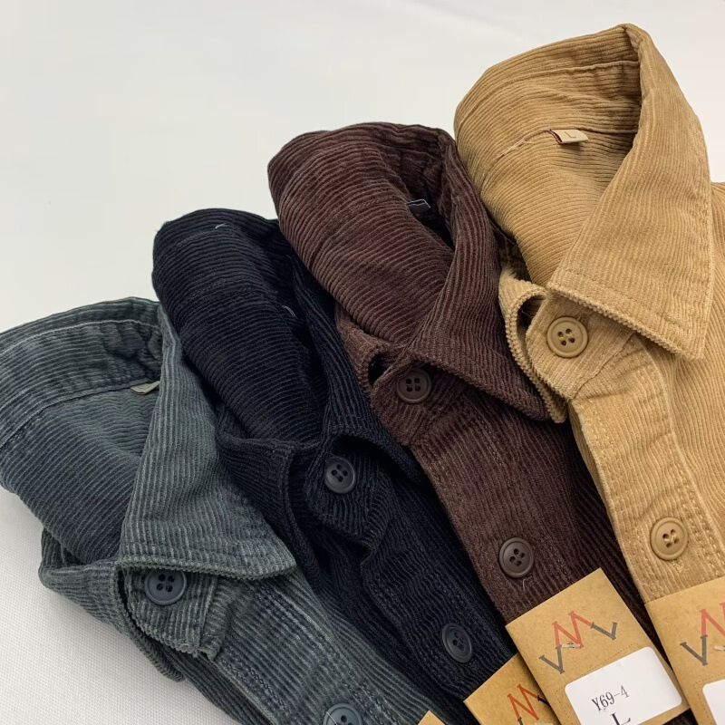 Winter Shirt Jacket Men's Ami Khaji Japanese Style Retro Loose Shoulder-drop Trendy Thickened Corduroy Shirt for Outer Wear Men Winter Shirt Jacket Men's Ami Khaji Japanese Style Retro Loose Shoulder-drop Trendy Thickened Corduroy Shirt for Outer Wear Men
