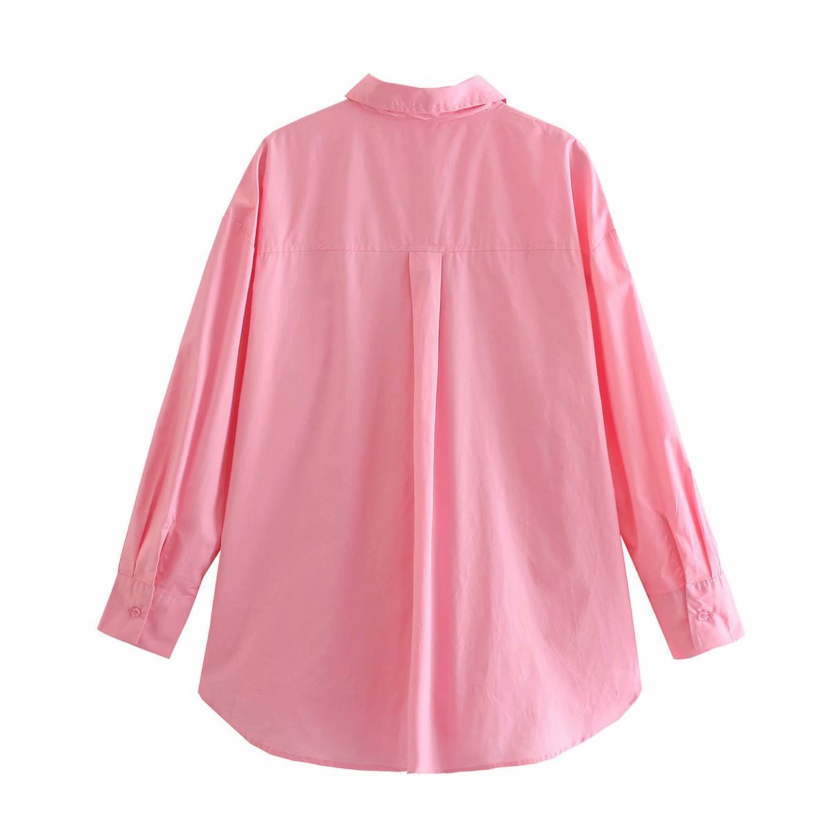 Comfort Function Loose Version Solid Color Pattern Wholesale Women'S Fashion Solid Color Long Sleeve Blouses