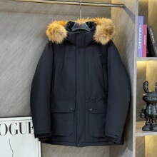 2025冬季新款凯家小太阳羽绒服女加厚保暖派克外套男大毛领情侣装