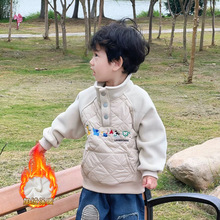 儿童卫衣25秋季款男女童加绒卫衣宝宝卫衣加厚羽绒棉上衣一件代发