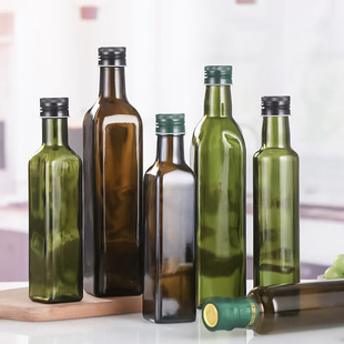 Wholesale 250ml500ml750ml Olive Oil Glass Bottle Round Square Dark Green Tea Walnut Camellia Oil Glass