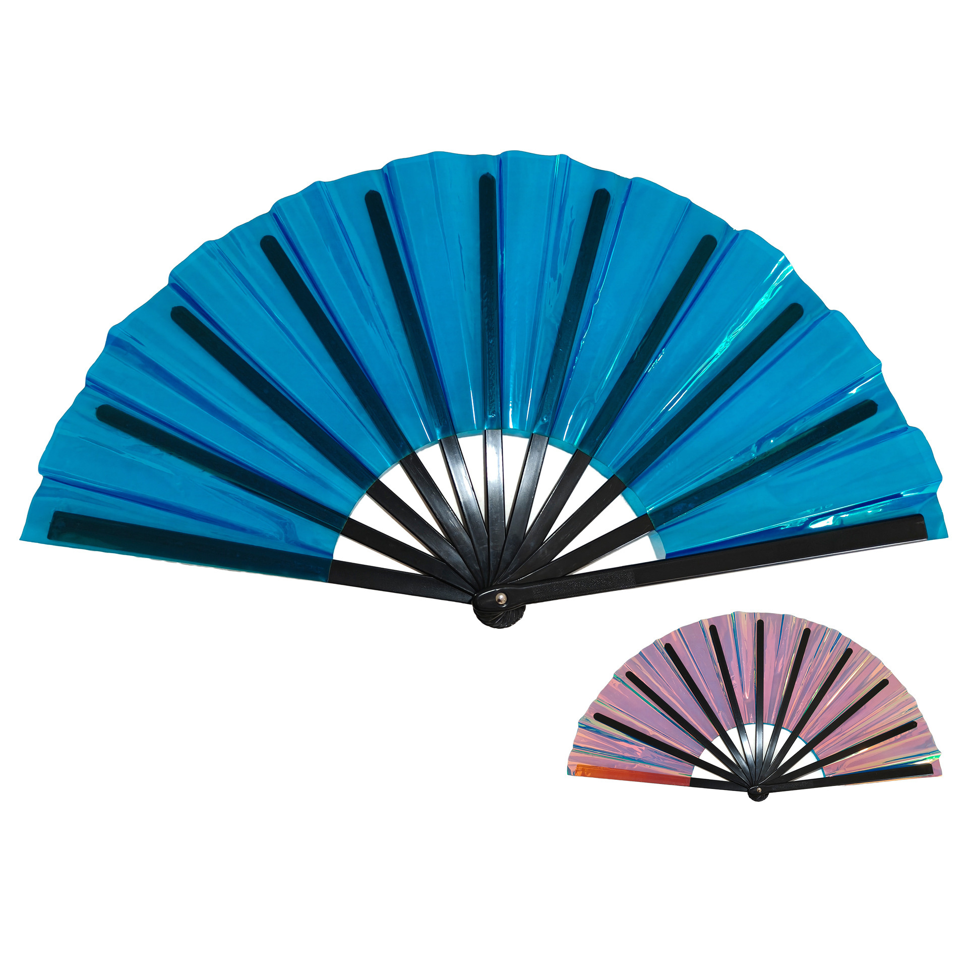 Abanico Plegable de Kung Fu de 33 cm de Plástico para Danza y Artes Marciales
