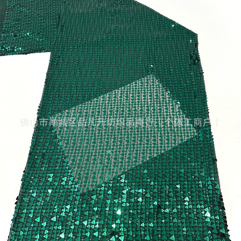 Triángulo full sequinilla elástica tela de malla de verano transpirable bordada ropa de moda fuente de fábrica de suministro