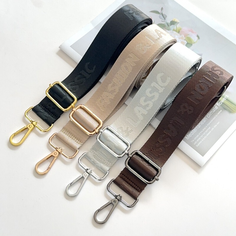 Lined Men's and Women's Bag with Accessories Letter Jacquard Ribbon Computer Bag Handmade Bag Shoulder Strap Wide Band Shoulder Crossbody Belt