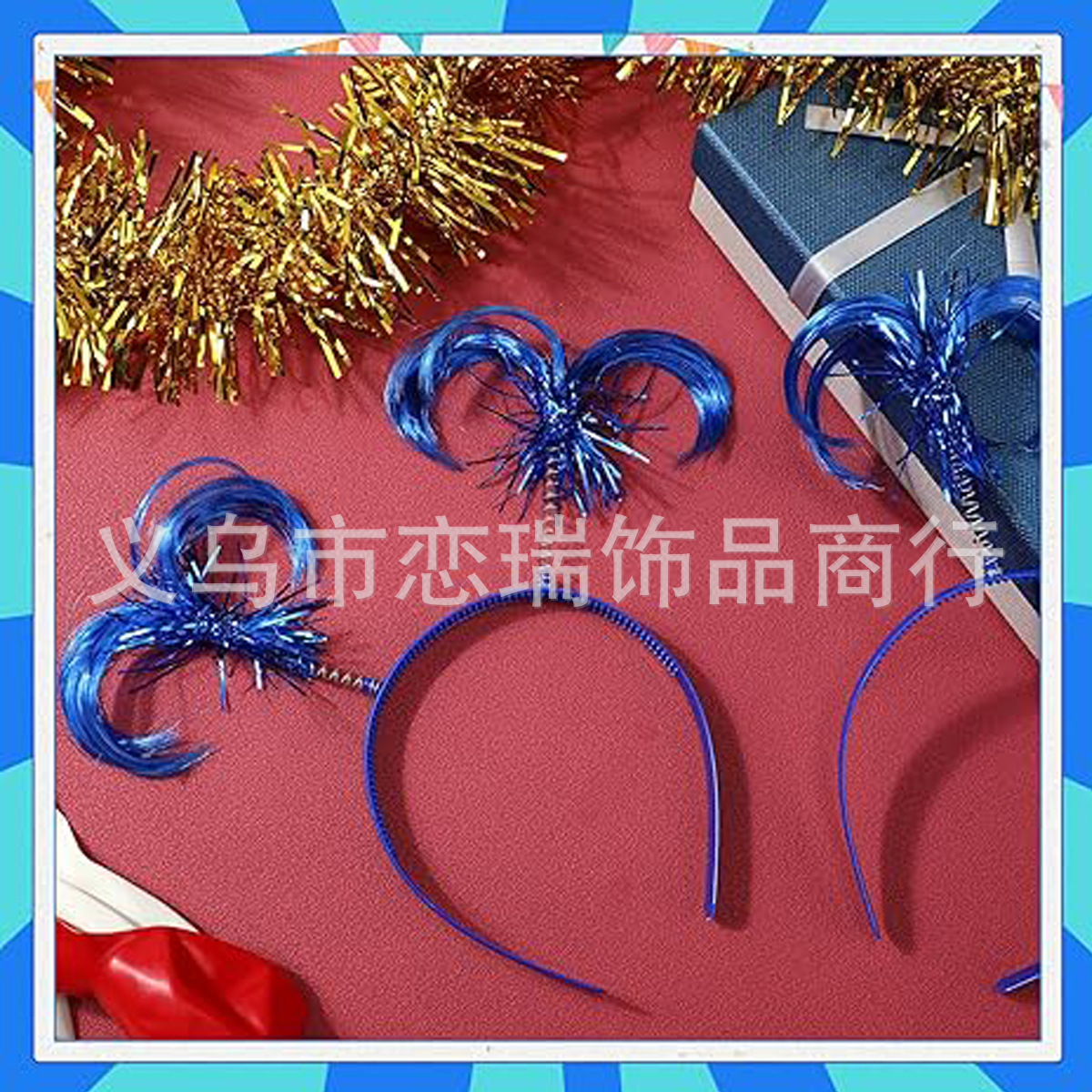 Amazon venta caliente día independiente cola de caballo hebilla de cabeza diadema accesorios de ropa de fiesta de baile familiar europeo y americano en stock