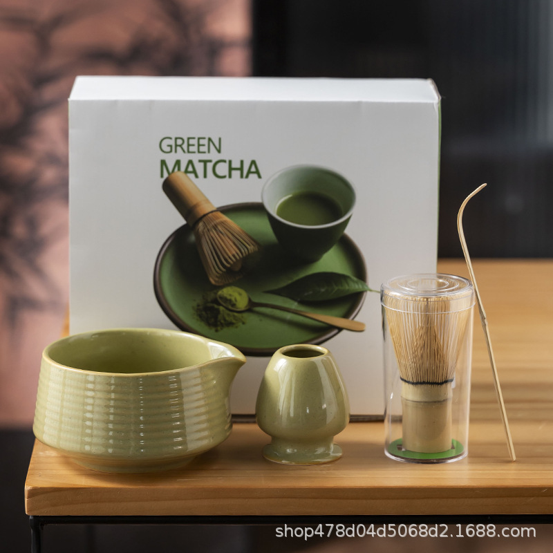 陶磁抹茶茶碗日本式抹茶用セット茶竹抹茶ブラシ百本立宋代茶道ギフトボックス|undefined