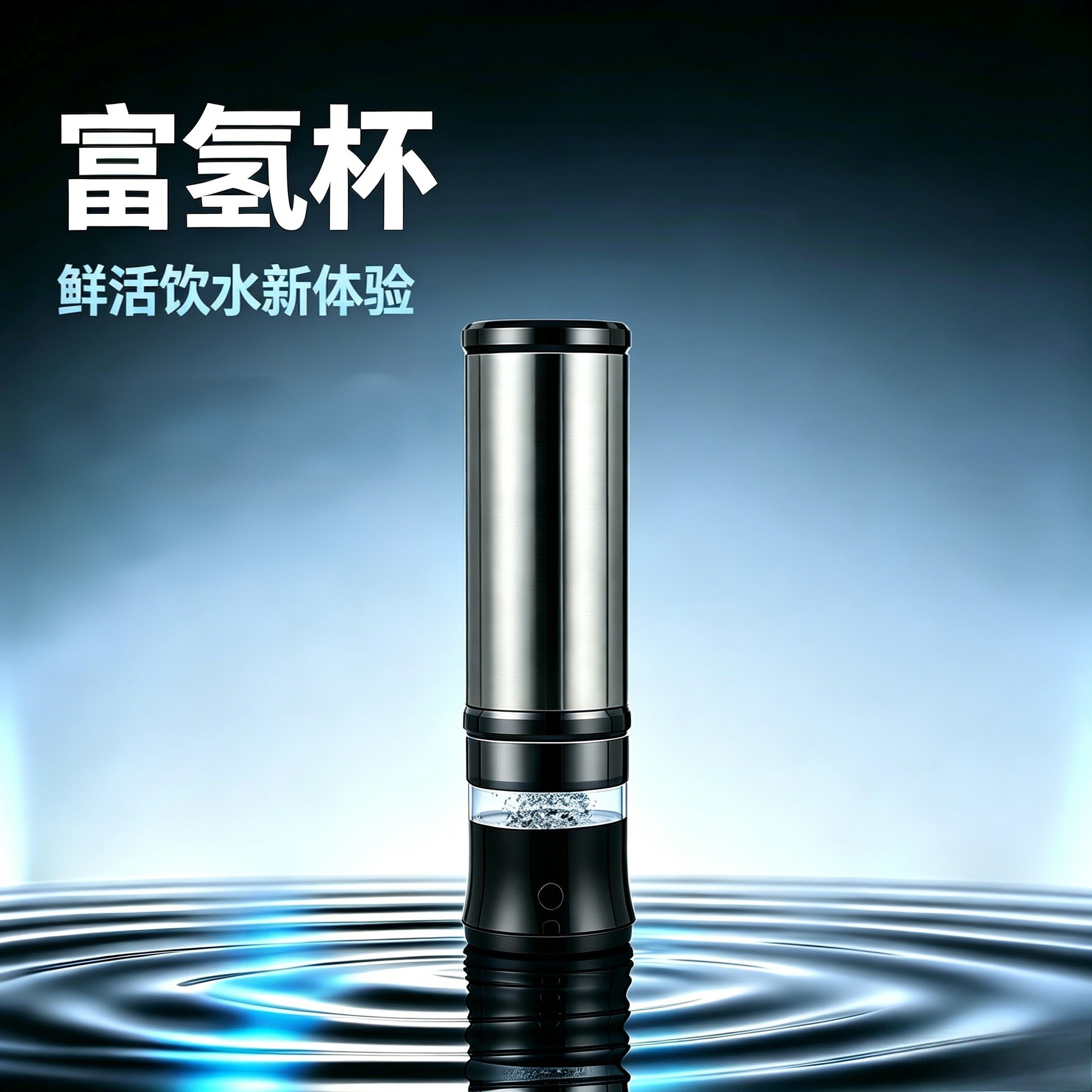 Cross-border portable hydrogen-rich water cup for home use, stainless steel electrolytic business car gift hydrogen cup