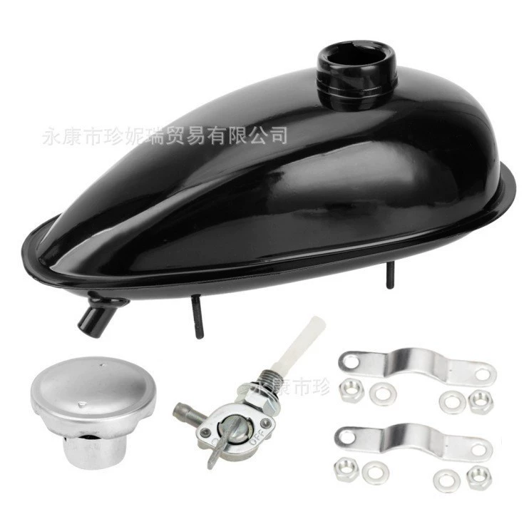 Аксессуары для мотоциклов 80CC, 49CC, 66CC, 80CC, бензиновый двигатель для велосипеда, 2л, железный топливный бак, масляная бутылка