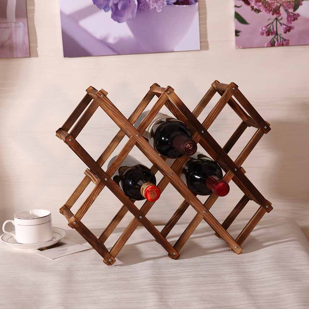 Y madera sólida plegable fábrica de estantes de vino vino vino de madera venta directa estante de almacenamiento de botellas de vino estante de exhibición de vino