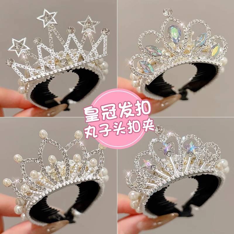 Corona de niña Cabeza de princesa Cabeza Cabeza Cabeza Cabeza Cabeza de bola de niña Artejo fijo Hebilla de cola de caballo para niños Tombro Horquilla