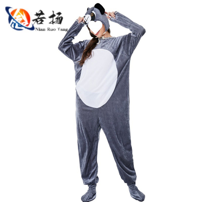 新款Cosplay小熊成人动物毛绒连体演出服 儿童动物园派对扮演服装